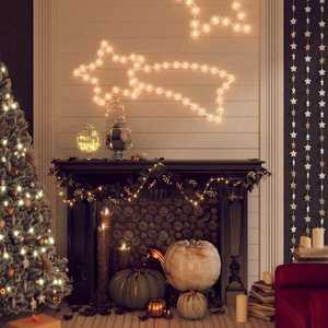 vidaXL Figurină cometă de Crăciun, 48 LED-uri, alb cald, 65x28 cm imagine