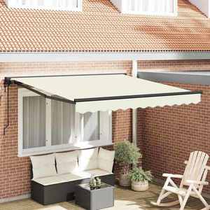 vidaXL Cortina Retractabilă Crem 300x250 cm țesătură imagine