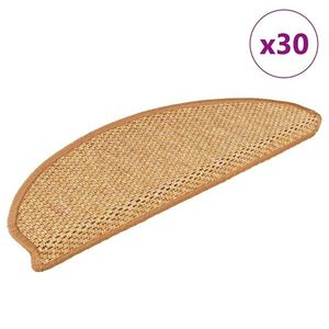 vidaXL Covorașe scară autoadezive aspect sisal 30 buc 65x21x4 cm sisal imagine
