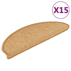 vidaXL Covorașe scări autoadezive, 15 buc. portocaliu 65x21x4cm, sisal imagine