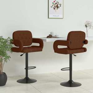 vidaXL Scaune de bar, 2 buc., maro, material textil imagine