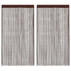 vidaXL Draperii cu franjuri, 2 buc., 100 x 250 cm, maro imagine