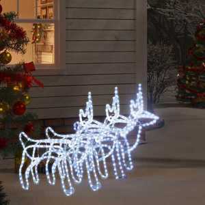 vidaXL Figurină ren de Crăciun, 3 buc., alb rece, 60x30x60 cm imagine