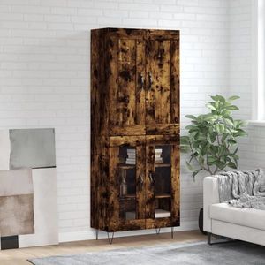 vidaXL Dulap înalt, stejar fumuriu, 69, 5x34x180, lemn compozit imagine