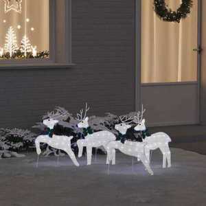 vidaXL Renii LED 4 pcs Argintiu țesătură imagine