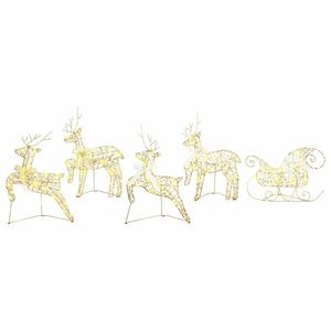 vidaXL Renii LED cu 40 LED 5 pcs Auriu PET imagine