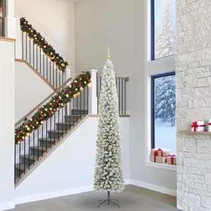 vidaXL Brad de Crăciun artificial Verde 300 cm PVC și oțel și plastic imagine