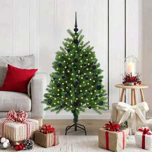 vidaXL Brad de Crăciun cu 150 LED cu suport Verde 120 cm PE imagine