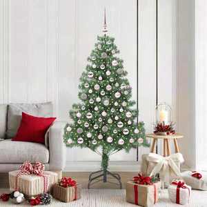 vidaXL Brad de Crăciun cu 300 LED cu suport Verde 180 cm PVC imagine