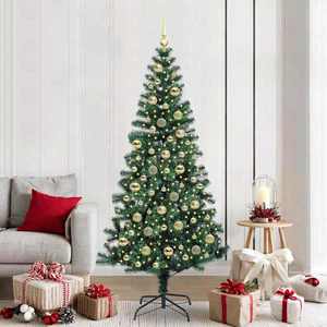 vidaXL Pom de Crăciun artificial pre-iluminat cu 300 LED Verde 210 cm imagine