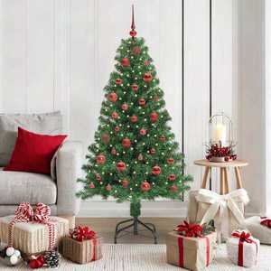 vidaXL Brad de Crăciun artificial Verde 150 cm PVC și Oțel și Plastic imagine