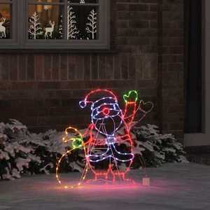 vidaXL Lumină Moș Crăciun Multicolour 58.5 x 60 x 1.3 cm Fier imagine