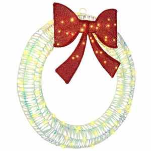 vidaXL Coroană cu 80 LED Alb cald 90 cm PET imagine