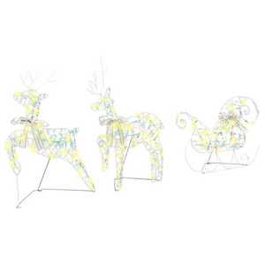 vidaXL Renii LED cu 60 LED 3 pcs Alb cald PET imagine