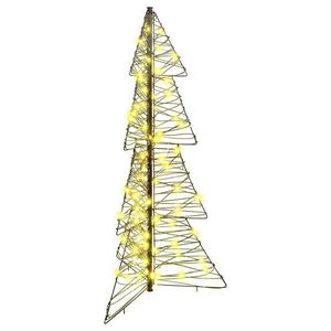 vidaXL Brad de Crăciun cu 100 LED Alb cald 120 cm Ratan imagine