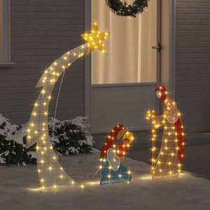 vidaXL Scenă de Naștere Alb cald 149 x32 x 127.5 cm Poliester imagine