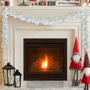 vidaXL Ghirlandă cu Bile de Crăciun Alb 186 cm Polistiren imagine