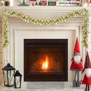 vidaXL Ghirlandă cu Bile de Crăciun Auriu 186 cm Polistiren imagine