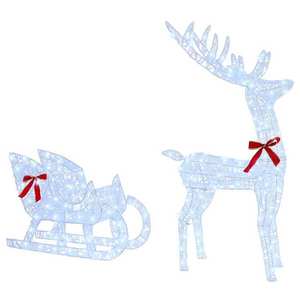 vidaXL Sanie cu ren cu 200 LED Alb rece 70 x 26 x 128.5 cm Acril imagine