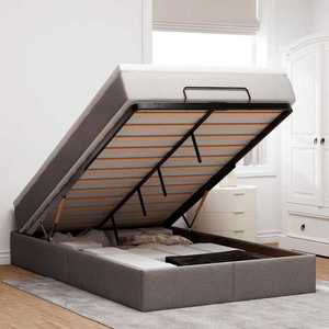 vidaXL Cadru de pat otoman cu saltea Taupe 120x200cm Material imagine