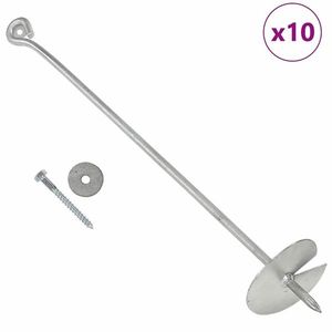vidaXL Ancore de sol, 10 buc., 10 x 60 cm, metal galvanizat imagine