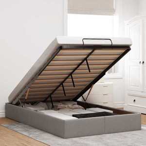 vidaXL Cadru de pat otoman fără saltea Taup 120x200 cm Material imagine