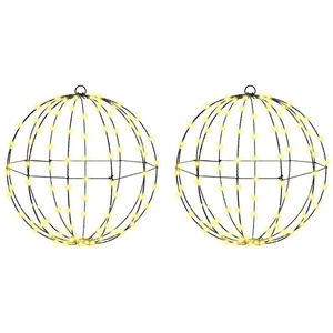 vidaXL Bola cu 192 LED 2 pcs Alb cald 40 cm Metal imagine