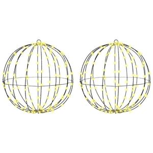 vidaXL Bola cu 320 LED 2 pcs Alb cald 50 cm Metal imagine