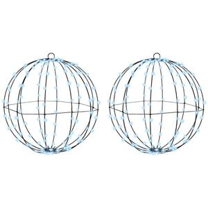 vidaXL Bola cu 320 LED 2 pcs Alb rece 50 cm Metal imagine