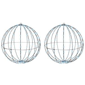 vidaXL Bola cu 384 LED 2 pcs Alb rece 60 cm Metal imagine