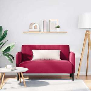 vidaXL Canapea loveseat rosu vin 109 cm catifea imagine