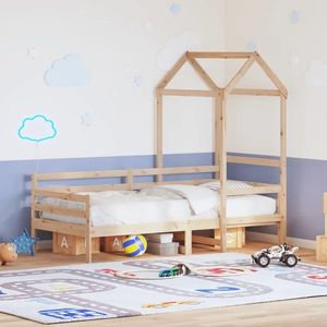 vidaXL Pat de zi cu acoperiș, 80x200 cm, lemn masiv de pin imagine