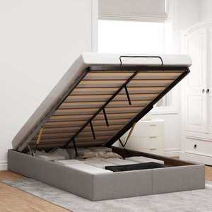 vidaXL Cadru de pat otoman fără saltea Taupe 120x190 cm țesătură imagine