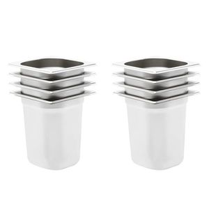 vidaXL Recipiente Gastronorm 8 buc. GN 1/6 200 mm oțel inoxidabil imagine