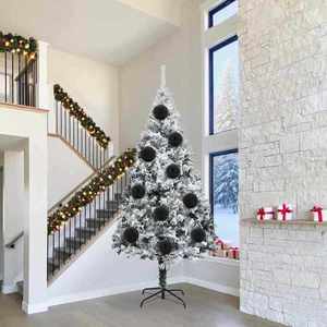 vidaXL Set de Globuri de Crăciun 3 pcs Negru Plastic imagine