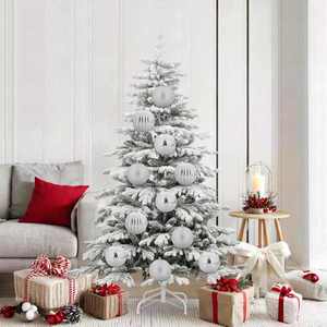 vidaXL Set de Globuri de Crăciun 9 pcs Argintiu Plastic imagine