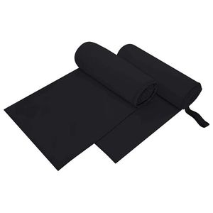vidaXL Prosoape Sport 2 pcs Negru 200 x 100 cm Poliester și poliamidă imagine