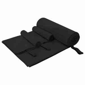 vidaXL Set de Prosoape Sport 3 pcs Negru Poliester și poliamidă imagine