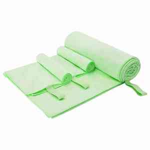 vidaXL Set de Prosoape Sport 3 pcs Verde Poliester și poliamidă imagine
