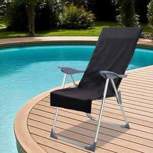 vidaXL Prosoape pentru scaune de exterior 2 pcs Negru 130 x 60 cm imagine