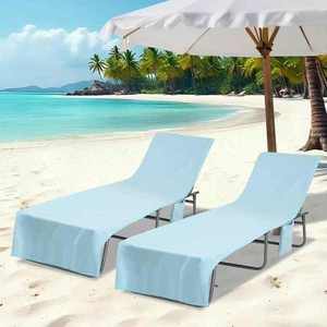 vidaXL Prosoape pentru șezlong 2 pcs albastru 210 x 75 cm imagine