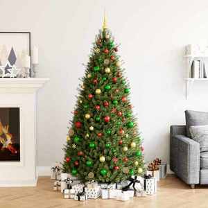 vidaXL Set globuri de Crăciun 112 buc., roșu/verde/auriu, polistiren imagine