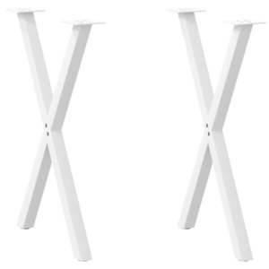 vidaXL Picioare de masă în formă de X, 2 buc., alb, 57x(72-73) cm, oțel imagine