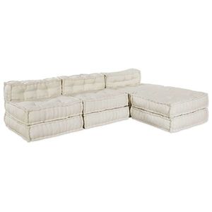 vidaXL Canapea Modulară 4 pcs Crem țesătură imagine