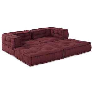 vidaXL Canapea Modulară 2 pcs Bordo 140 x 70 x 56 cm țesătură imagine