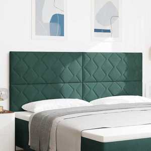 vidaXL Tăblie cap cu headboard Verde închis 200 cm Catifea imagine