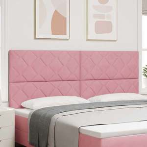 vidaXL Tăblie cap cu headboard Roz 200 cm Catifea imagine