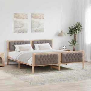 vidaXL Cadru de pat Gri taupe 160 x 200 cm Lemn de pin masiv imagine