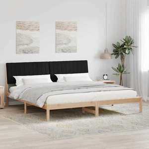 vidaXL Cadru de pat cu headboard Maro 200 x 200 cm Lemn de pin masiv imagine