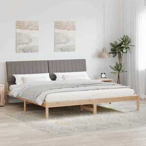 vidaXL Cadru de pat cu headboard Maro 200 x 200 cm Lemn de pin masiv imagine